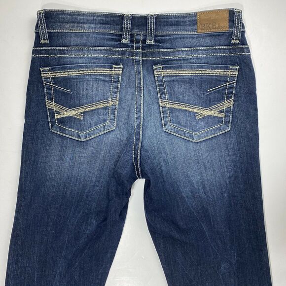 BKE Straight Crop Jeans 28 Dakota Midrise Denim Blue Cropped Dark EUC - Picture 8 of 11